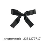 Black ribbon bow isolated on white background
