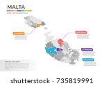 malta map infographics vector... | Shutterstock .eps vector #735819991
