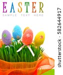 colorful easter eggs in the... | Shutterstock . vector #582644917