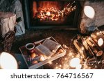 Warm Cozy Fireplace With Real...