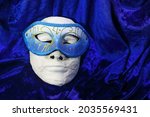 Ornate Turquoise Mask Posed On...