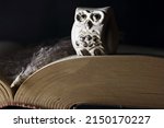 Owl Ornament On An Open Book...