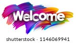 welcome poster with spectrum... | Shutterstock .eps vector #1146069941
