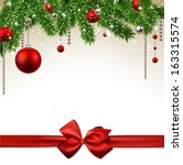 christmas background with fir... | Shutterstock .eps vector #163315574