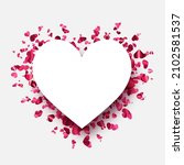 pink foil hearts confetti heart ... | Shutterstock .eps vector #2102581537