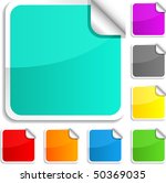 set of square glossy stickers. | Shutterstock .eps vector #50369035