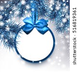 Blue Christmas Background With...
