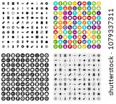 100 lunch icons set vector in 4 ... | Shutterstock .eps vector #1079337311