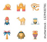 egypt size icons set. flat set... | Shutterstock . vector #1329430781