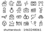 honeymoon icons set. outline... | Shutterstock . vector #1463248061