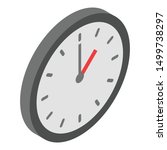 Wall Clock Icon. Isometric Of...