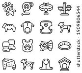 dog clothes icons set. outline... | Shutterstock .eps vector #1909806544