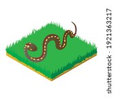 Desert Snake Icon. Isometric...