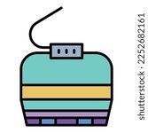 Cable Car Cabin Icon. Outline...