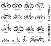 Bicycle Types Icons Set. Simple ...