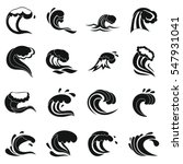 sea waves icons set. simple... | Shutterstock . vector #547931041