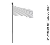 white flag on flagpole flying... | Shutterstock .eps vector #603204584