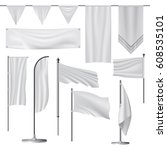 flag mockup set. realistic... | Shutterstock . vector #608535101