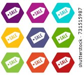 sale icon set many color... | Shutterstock .eps vector #731515987