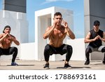 group of fit sports men doing... | Shutterstock . vector #1788693161