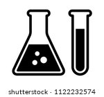 chemistry beakers with... | Shutterstock .eps vector #1122232574
