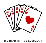 heart royal straight flush... | Shutterstock .eps vector #1162352074