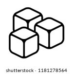 three ice cubes or sugar cubes... | Shutterstock .eps vector #1181278564