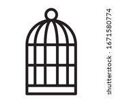 birdcage or bird cage line art... | Shutterstock .eps vector #1671580774