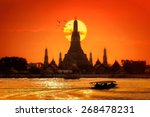 Wat Arun In Sunset At Bangkok...