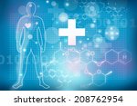 abstract blue health care... | Shutterstock . vector #208762954