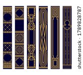 set of vertical spines of books ... | Shutterstock .eps vector #1789828787