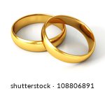 Couple Of Gold Wedding Rings On ...