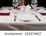 Empty White Plate In A Formal...