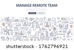 concept of managing remote team.... | Shutterstock .eps vector #1762796921