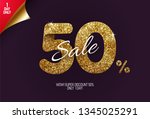 shine golden sale 50  off  made ... | Shutterstock .eps vector #1345025291