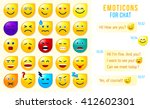 set of emoticons for chat or... | Shutterstock .eps vector #412602301