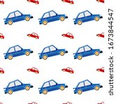 car vector seamless pattern.... | Shutterstock .eps vector #1673844547