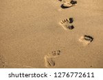 Footprints In The Sand On The...