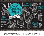 cocktail bar menu. vector... | Shutterstock .eps vector #1062414911