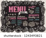 waffle and pancake menu... | Shutterstock .eps vector #1243493821