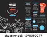 restaurant cafe menu  template... | Shutterstock .eps vector #298090277