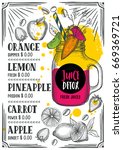 juice menu for restaurant and... | Shutterstock .eps vector #669369721
