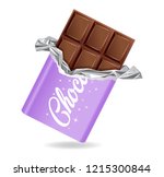 Chocolate Bar In Opened Purple...