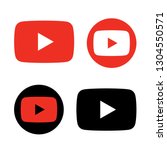 red and black play button icon... | Shutterstock .eps vector #1304550571