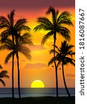 summer tropical beach... | Shutterstock .eps vector #1816087667