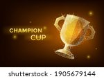 low poly trophy cup wireframe... | Shutterstock .eps vector #1905679144