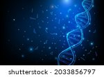 wireframe dna molecules... | Shutterstock .eps vector #2033856797