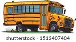 Old Broken School Bus. Cartoon...