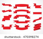 ribbons red vector set | Shutterstock .eps vector #470398274