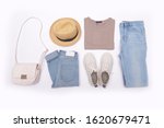blue jeans and sweater with... | Shutterstock . vector #1620679471